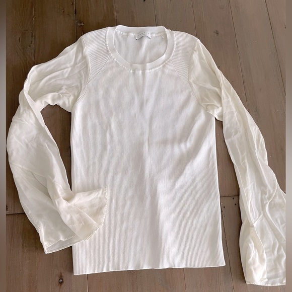Sandro women ivory cream white blouse L - Picture 1 of 7